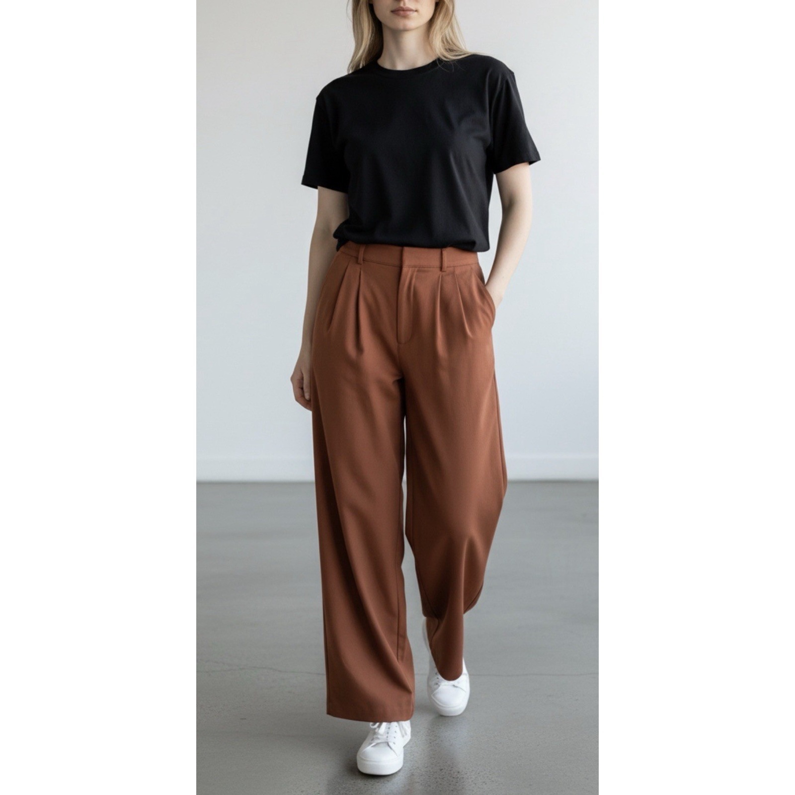 Nwt Abercrombie A&F Sloane Tailored Wide Leg Pants Orangetrousers Pleated Sz L